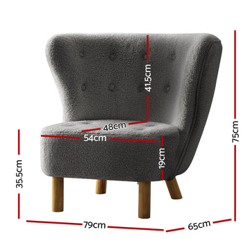 Artiss Armchair Lounge Accent Chair Armchairs Couch Chairs Sofa Bedroom Charcoal