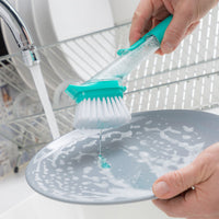 Scourer Brush with Handle and Soap Dispenser Cleasy InnovaGoods