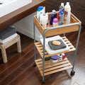 Bamboo Bathroom Organiser Trolley