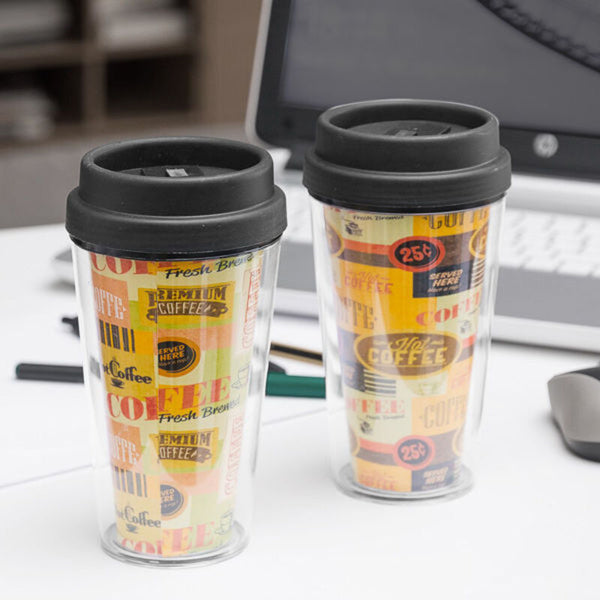 Coffee Cup with Lid and Double Wall