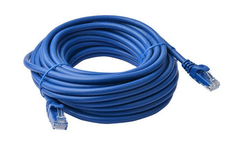 8WARE Cat6a UTP Ethernet Cable 20m Snagless Blue