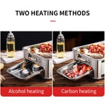 2X 45CM Portable Stainless Steel Outdoor Chafing Dish BBQ Fish Stove Grill Plate