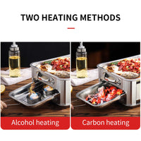 2X 45CM Portable Stainless Steel Outdoor Chafing Dish BBQ Fish Stove Grill Plate