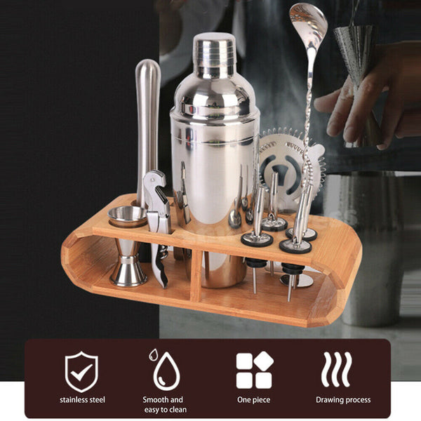 12Pcs Cocktail Shaker Set Mixer Martini Spirits Bar Strainer Bartender Kit 750ML