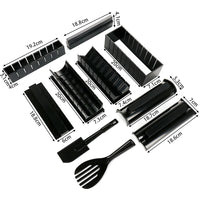 11PCS Sushi Maker Kit Rice Roll Mold Kitchen Gadgets DIY Chef Mould Roller Tool