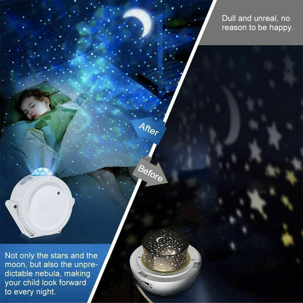 3 In1 LED Galaxy Starry Night Light Projector 3D Ocean Star Sky With Music Gift