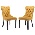 2x Velvet Dining Chairs -Gold