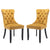 2x Velvet Dining Chairs -Gold