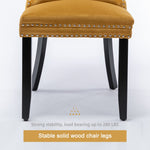 2x Velvet Dining Chairs -Gold