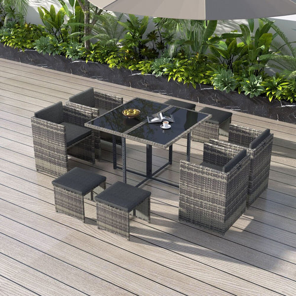 Horrocks 8 Seater Outdoor Dining Set-Grey