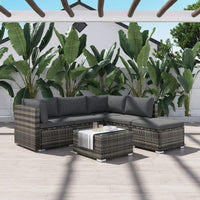 Ottoman-Style Outdoor Lounge Set in Grey