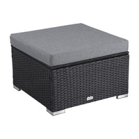 Large Modular Outdoor Ottoman Lounge Set in Black