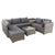 Large Modular Outdoor Ottoman Lounge Set in Grey