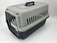 Medium Dog Cat Crate Pet Carrier Airline Cage With Bowl & Tray-Black