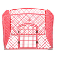 4 Panel Plastic Pet Pen Pet Foldable Fence Dog Fence Enclosure With Gate Pink