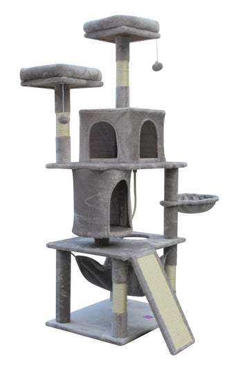 Large Cat Scratching Post Tree Scratcher Pole-Little Grey