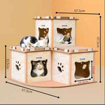 Cat Cardboard House Tower Condo Scratcher Pet Post Pad Mat Furniture