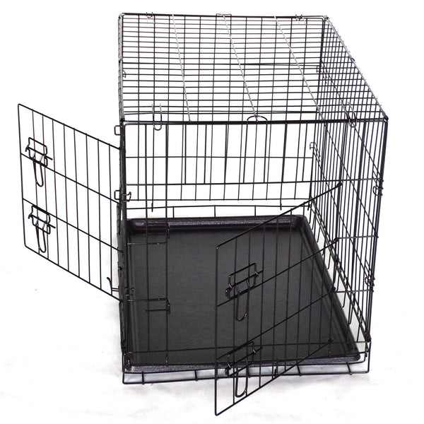 48' Collapsible Metal Dog Puppy Crate Cat Rabbit Cage With Cover Blue