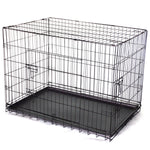 48' Collapsible Metal Pet Dog Crate Cat Rabbit Cage With Mat