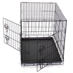 48' Collapsible Metal Pet Dog Crate Cat Rabbit Cage With Mat