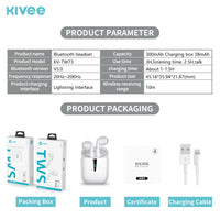 Kivee TW73 Bluetooth 5.0 Wireless Earphone White