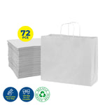 Party Central 72PCE Gift/Craft Paper Bags Horizontal White Reusable 21 x 27cm