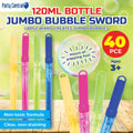 Party Central 40PCE Jumbo Bubble Swords Fragrance Free Large Bubbles 120ml