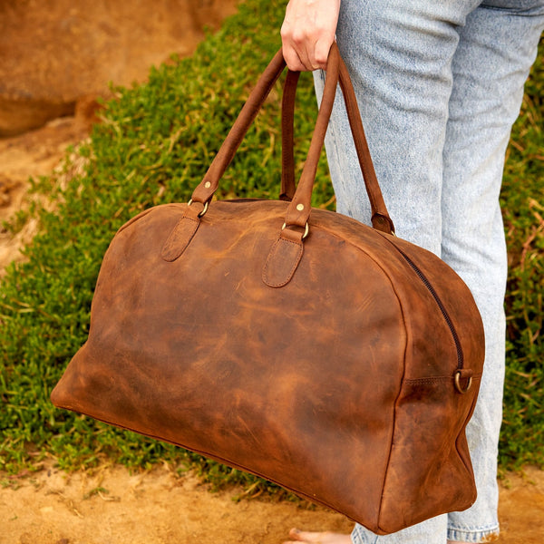 Leather Weekender, Duffle Bag, Leather Weekend Bag, Fathers Day Gift for Him, Overnight Bag, Vacation Duffel, Lightweight Luggage, Men