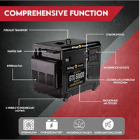 Diesel Generator Single Phase 8.4kw Rated Diesel 6kw 13hp Portable