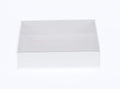 10 Pack of White Card Box - Clear Slide On Lid - 30 x 20 x 8cm -  Large Beauty Product Gift Giving Hamper Tray Merch Fashion Cake Sweets Xmas