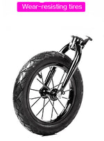 Bike Plus Kids Balance Bike Training Aluminium - Silver with Suspension - 12" Rubber Tyres - Foot Pegs -Ride On No Pedal Push