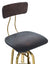 Industrial Wooden Height Adjustable Swivel Black Gold Bar Stool Chair with Back