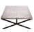 Large Square Black Coffee Table with Stainless Steel Woven Top