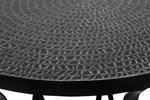 Black Round Iron Side Table with Cross Legs and Silver Finish Top