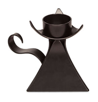 Decorative Black Metal Tea Light Candle Holder with Handle