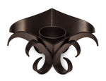 Decorative Black Metal Lotus Tea Light Candle Holders in Set of 2