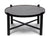 Modern Black Round Coffee Table with Copper Finish Engraved Top