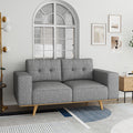 2 Seater Sofa Fabric Upholstery Grey Colour Pocket Spring Wooden Frame