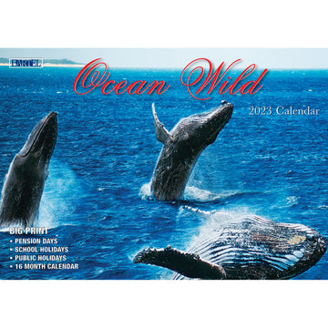 Ocean Wild – 2023 Rectangle Wall Calendar 16 Months Planner New Year Gift