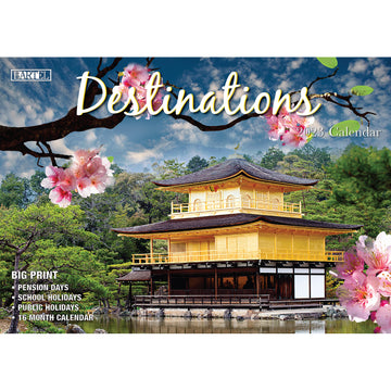 Destinations – 2023 Rectangle Wall Calendar 16 Months Planner New Year Gift