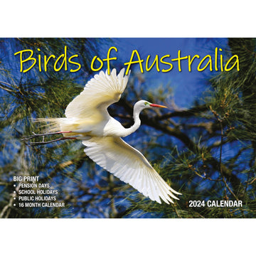 Birds Of Australia - 2024 Rectangle Wall Calendar 16 Months Birdwatching Photos