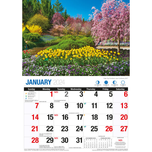 Great Gardens - 2024 Rectangle Wall Calendar 16 Months Beautiful Garden Photos