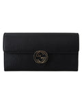 Gucci Wallet with Interlocking GG Snap in Grainy Leather One Size Women