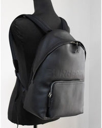 Burberry Abbeydale Large Branded Backpack - Pebbled Leather One Size Women