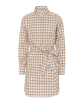 Iconic Check Cotton Shirt Dress with Long Sleeves and Belt 40 IT Women