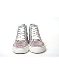 Embellished Leather High Top Sneakers with Swarovski Crystals 35 EU Women