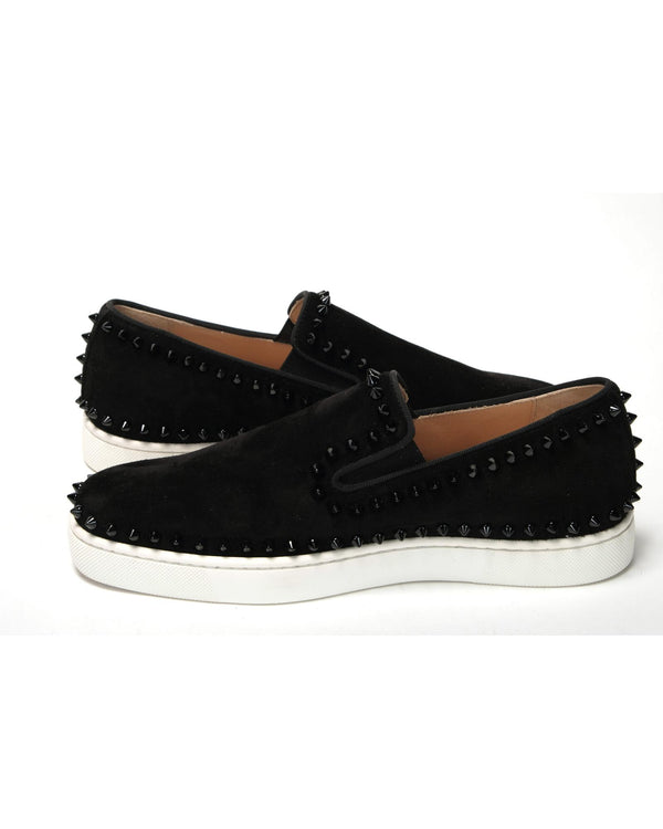 Studded Slip-On Flat Veau Velours Shoes 40 EU Men