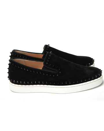 Studded Slip-On Flat Veau Velours Shoes 44.5 EU Men