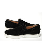 Studded Slip-On Flat Veau Velours Shoes 44.5 EU Men