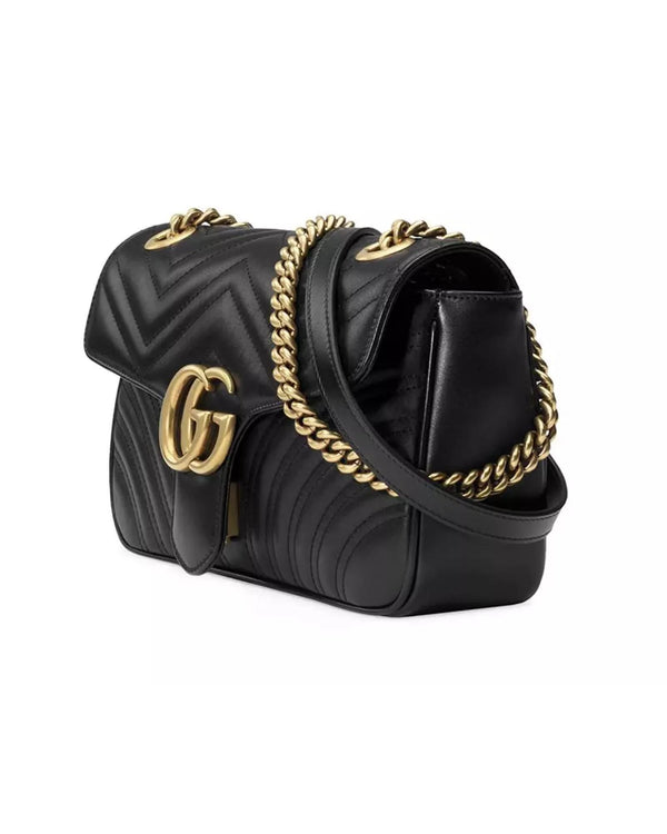 Gucci GG Marmont Small Quilted Leather Shoulder Bag with Chain Strap One Size Women